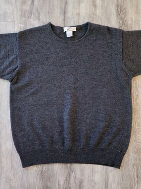 Laura Leigh Ltd Women’s L 100% Merino Wool Sweater Made Italy Charcoal